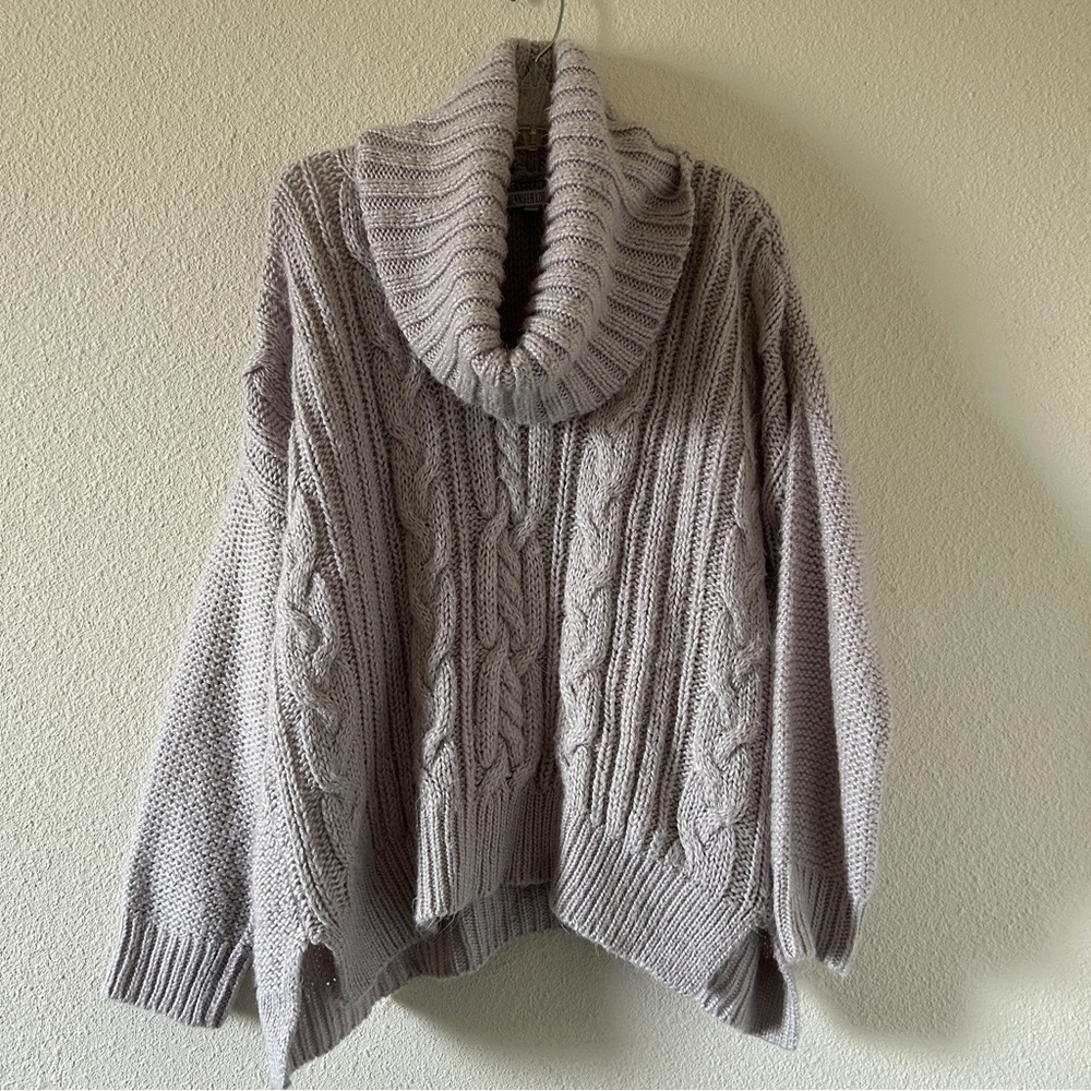 Jennifer Lopez Chunky Cable Knit Turtleneck Cowell Neck Sweater Women’s Large